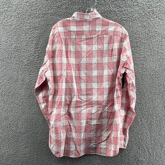 New J.Crew Shirt Mens Large Salmon Plaid Cotton Shirting Special Weaving Yarns - Picture 2 of 10